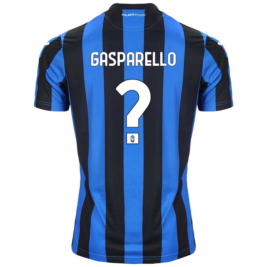 Børn Francesco Gasparello #0 Blå Sort Hjemmebane Spillertrøjer 2024/25 Trøje T-Shirt