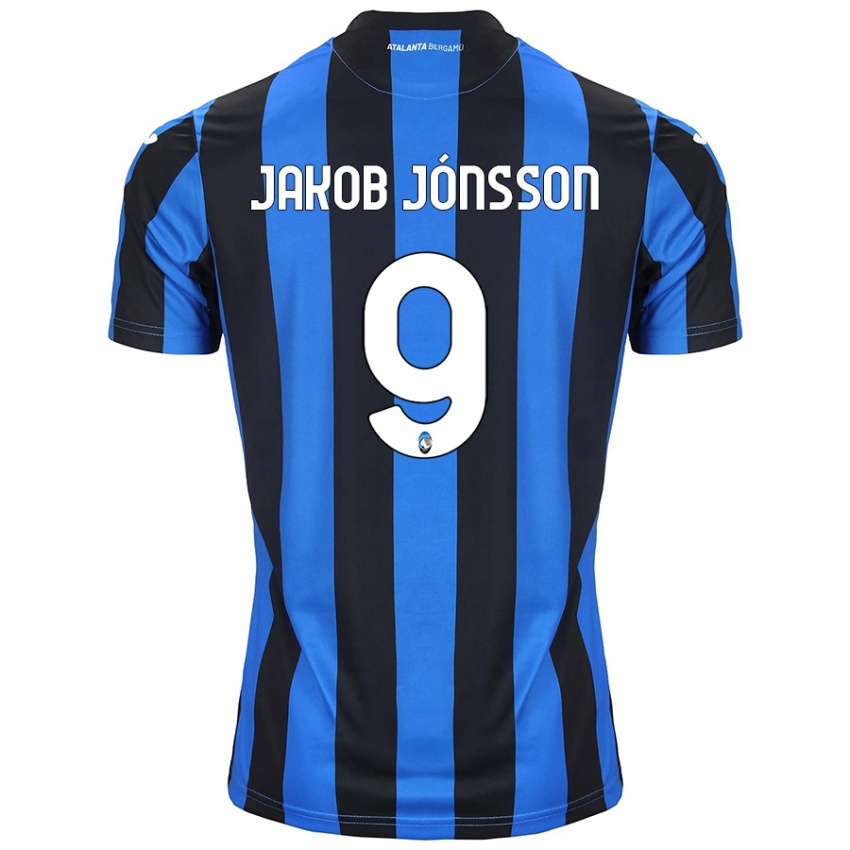 Børn Birkir Jakob Jónsson #9 Blå Sort Hjemmebane Spillertrøjer 2024/25 Trøje T-Shirt