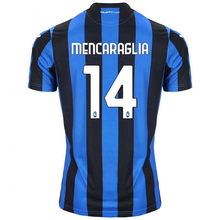 Børn Filippo Mencaraglia #14 Blå Sort Hjemmebane Spillertrøjer 2024/25 Trøje T-Shirt