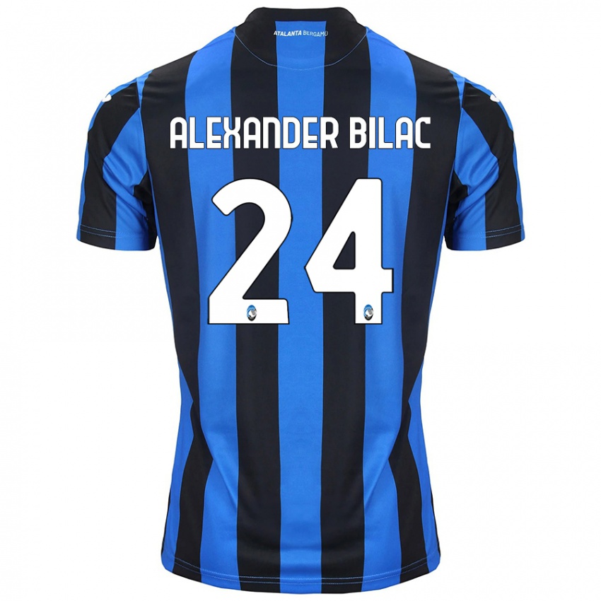 Børn Max Alexander Bilac #24 Blå Sort Hjemmebane Spillertrøjer 2024/25 Trøje T-Shirt