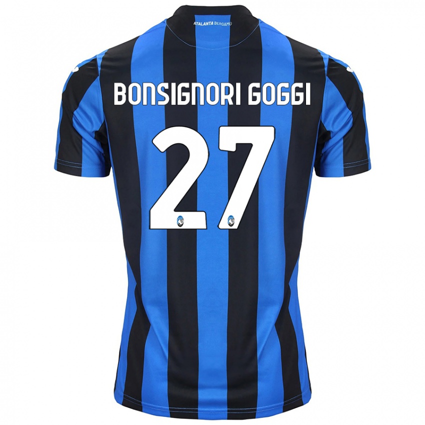 Børn Lorenzo Bonsignori Goggi #27 Blå Sort Hjemmebane Spillertrøjer 2024/25 Trøje T-Shirt