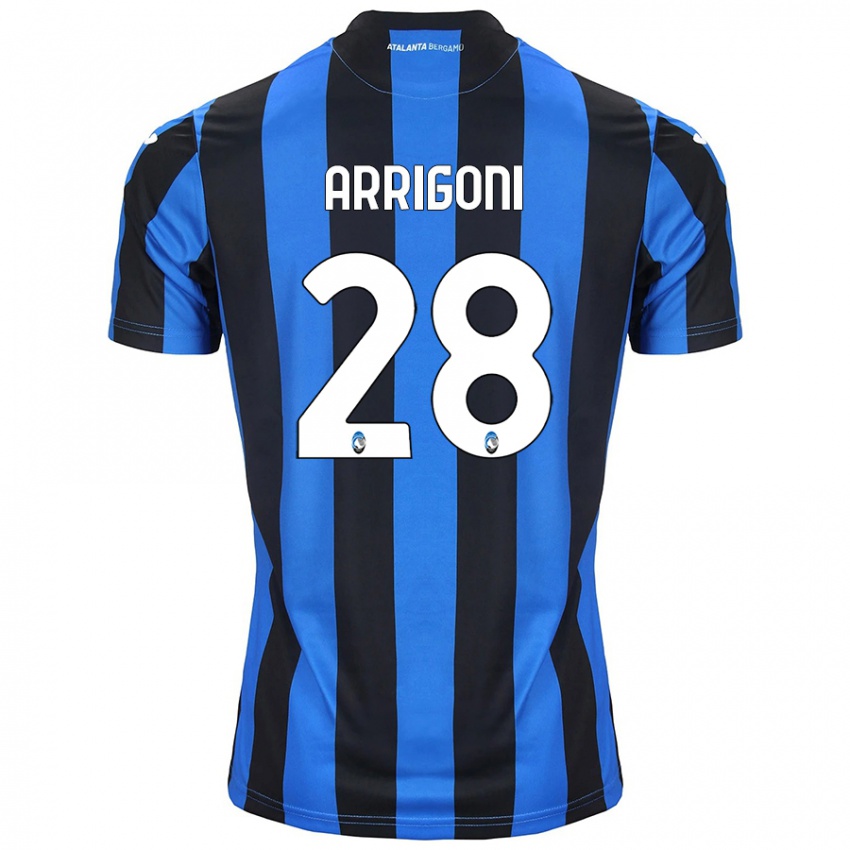 Børn Mattia Arrigoni #28 Blå Sort Hjemmebane Spillertrøjer 2024/25 Trøje T-Shirt