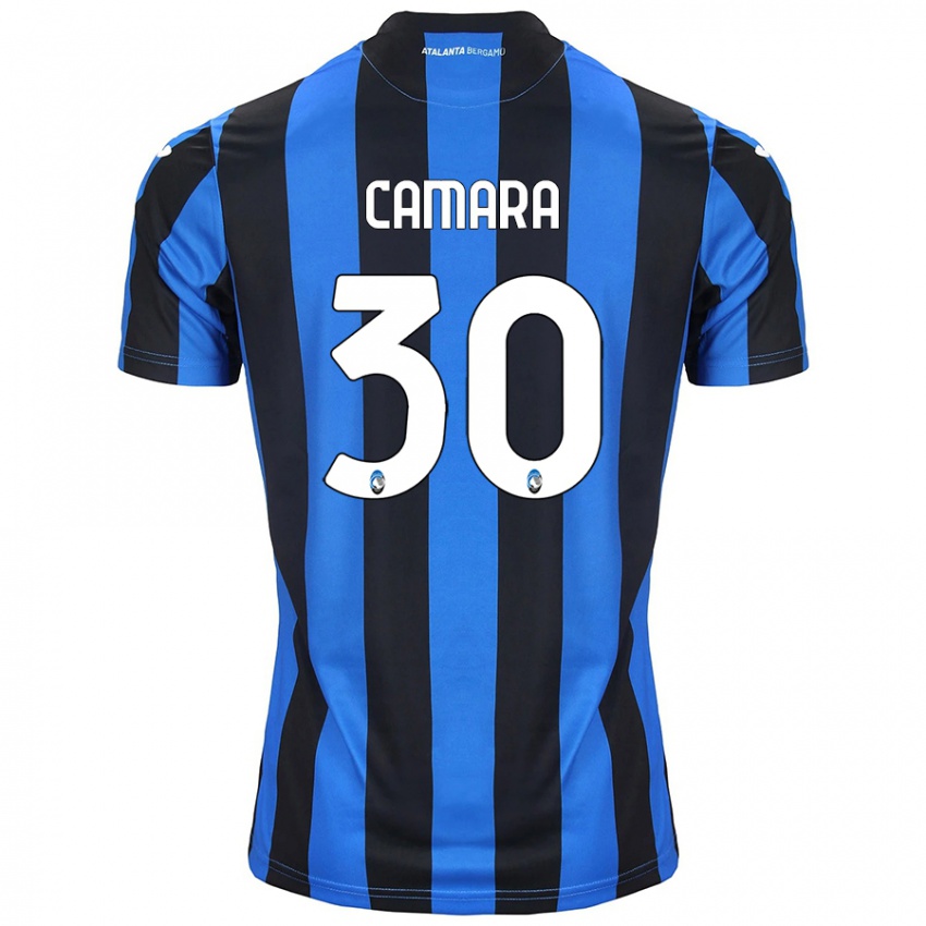 Børn Henry Camara #30 Blå Sort Hjemmebane Spillertrøjer 2024/25 Trøje T-Shirt