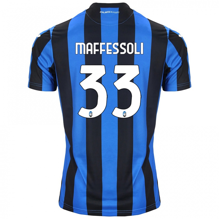 Børn Manuel Maffessoli #33 Blå Sort Hjemmebane Spillertrøjer 2024/25 Trøje T-Shirt