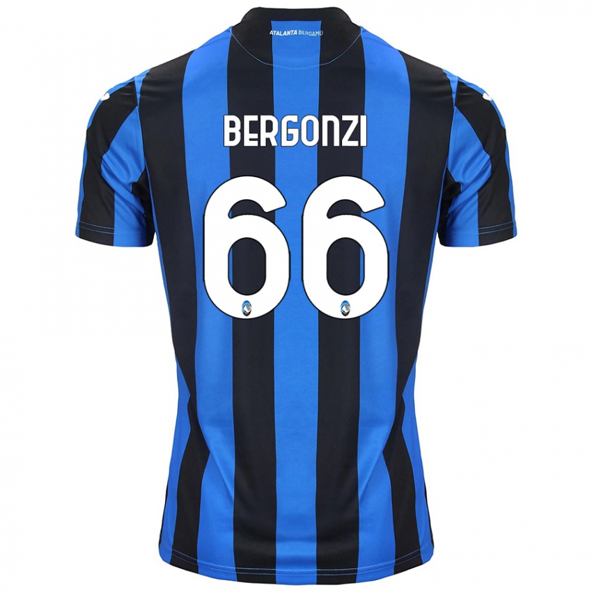 Børn Federico Bergonzi #66 Blå Sort Hjemmebane Spillertrøjer 2024/25 Trøje T-Shirt