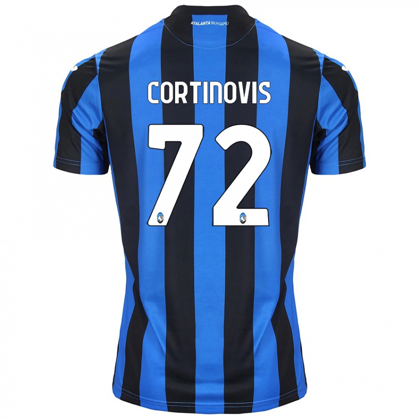 Børn Alessandro Cortinovis #72 Blå Sort Hjemmebane Spillertrøjer 2024/25 Trøje T-Shirt