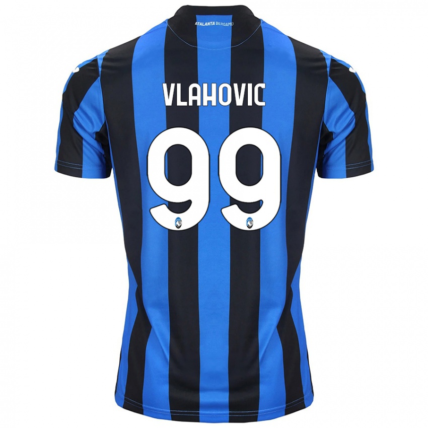 Børn Vanja Vlahovic #99 Blå Sort Hjemmebane Spillertrøjer 2024/25 Trøje T-Shirt