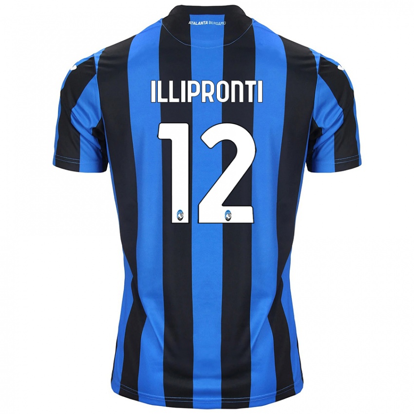 Børn Filippo Illipronti #12 Blå Sort Hjemmebane Spillertrøjer 2024/25 Trøje T-Shirt