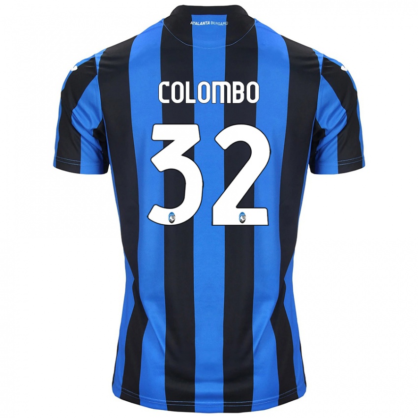 Børn Matteo Colombo #32 Blå Sort Hjemmebane Spillertrøjer 2024/25 Trøje T-Shirt