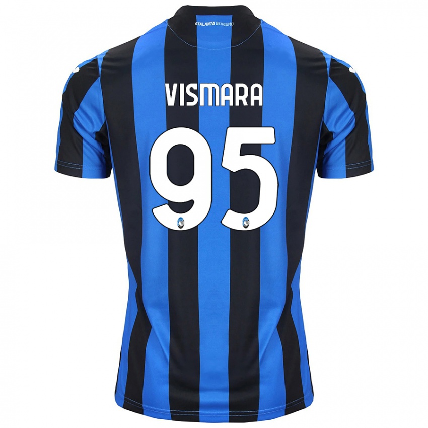 Børn Paolo Vismara #95 Blå Sort Hjemmebane Spillertrøjer 2024/25 Trøje T-Shirt