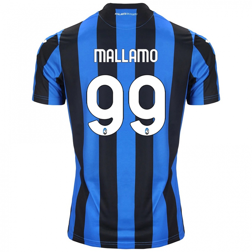 Børn Alessandro Mallamo #99 Blå Sort Hjemmebane Spillertrøjer 2024/25 Trøje T-Shirt