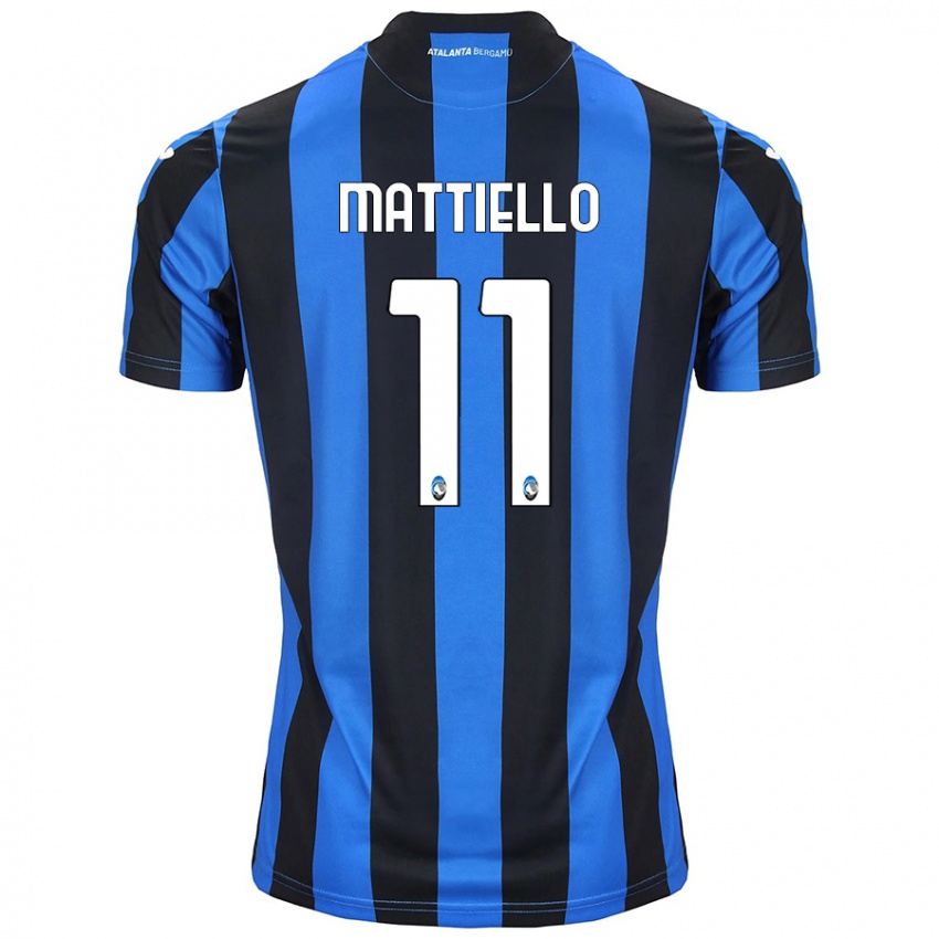 Børn Federico Mattiello #11 Blå Sort Hjemmebane Spillertrøjer 2024/25 Trøje T-Shirt