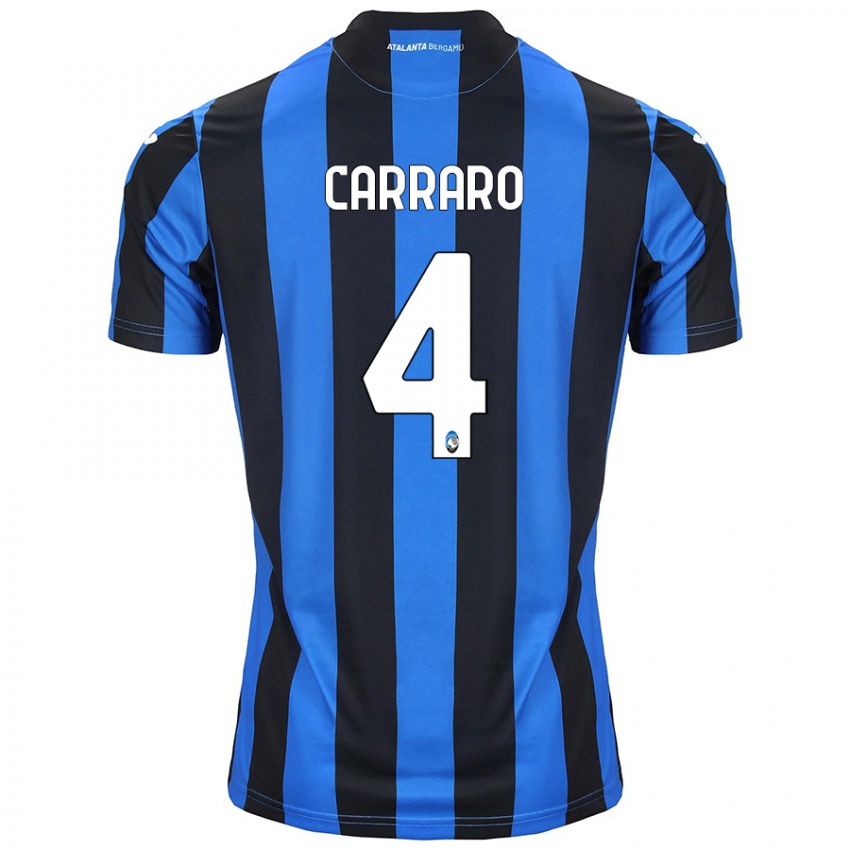 Børn Marco Carraro #4 Blå Sort Hjemmebane Spillertrøjer 2024/25 Trøje T-Shirt