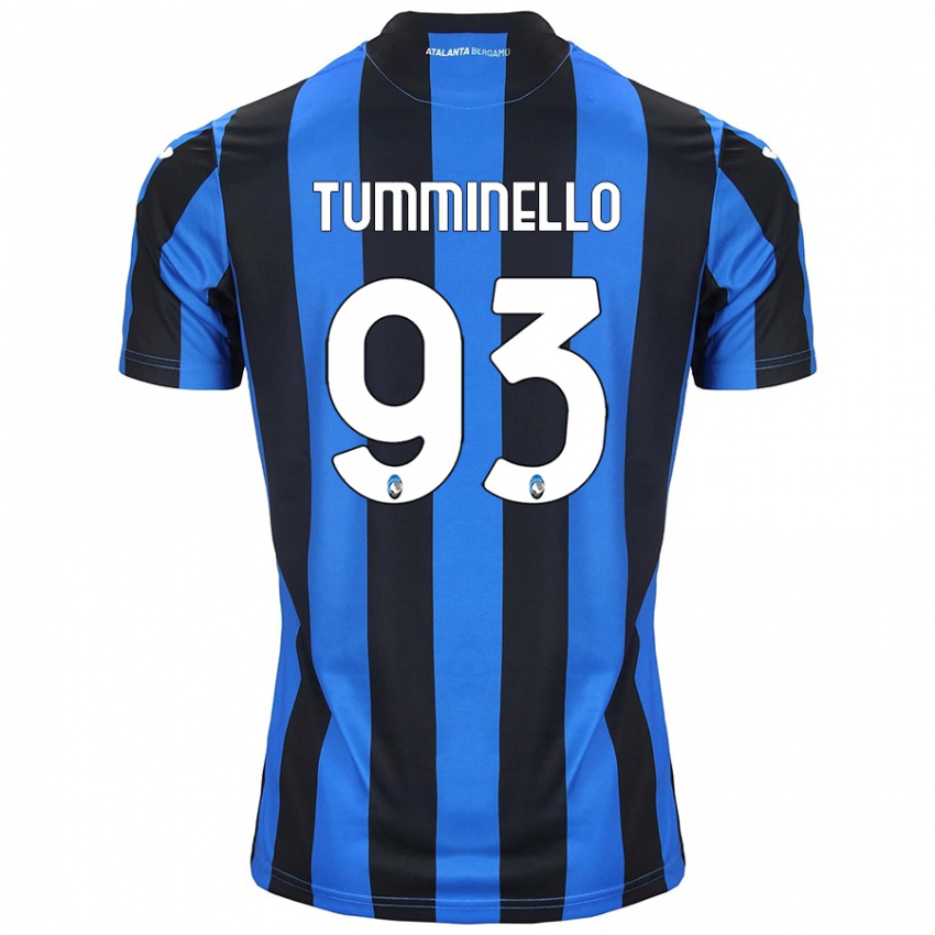 Børn Marco Tumminello #93 Blå Sort Hjemmebane Spillertrøjer 2024/25 Trøje T-Shirt