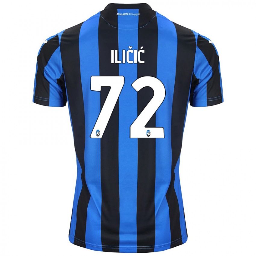 Børn Josip Ilicic #72 Blå Sort Hjemmebane Spillertrøjer 2024/25 Trøje T-Shirt