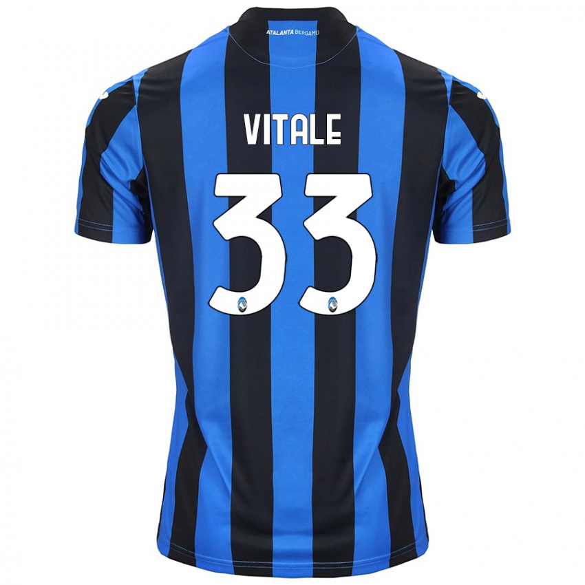 Børn Francesca Vitale #33 Blå Sort Hjemmebane Spillertrøjer 2024/25 Trøje T-Shirt