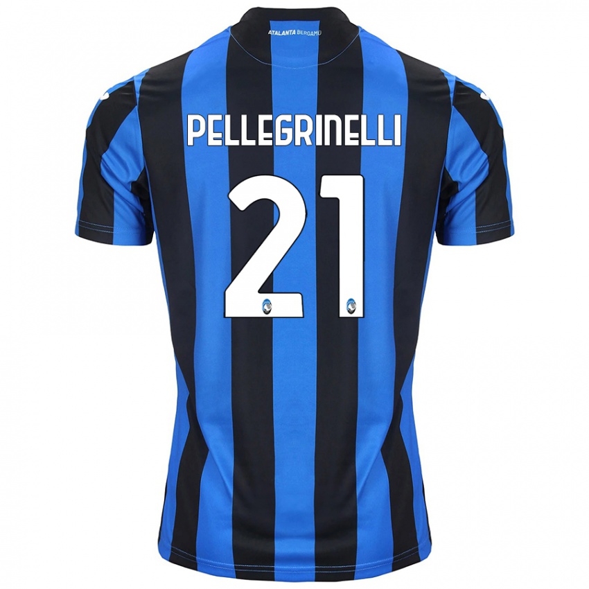 Børn Giorgia Pellegrinelli #21 Blå Sort Hjemmebane Spillertrøjer 2024/25 Trøje T-Shirt