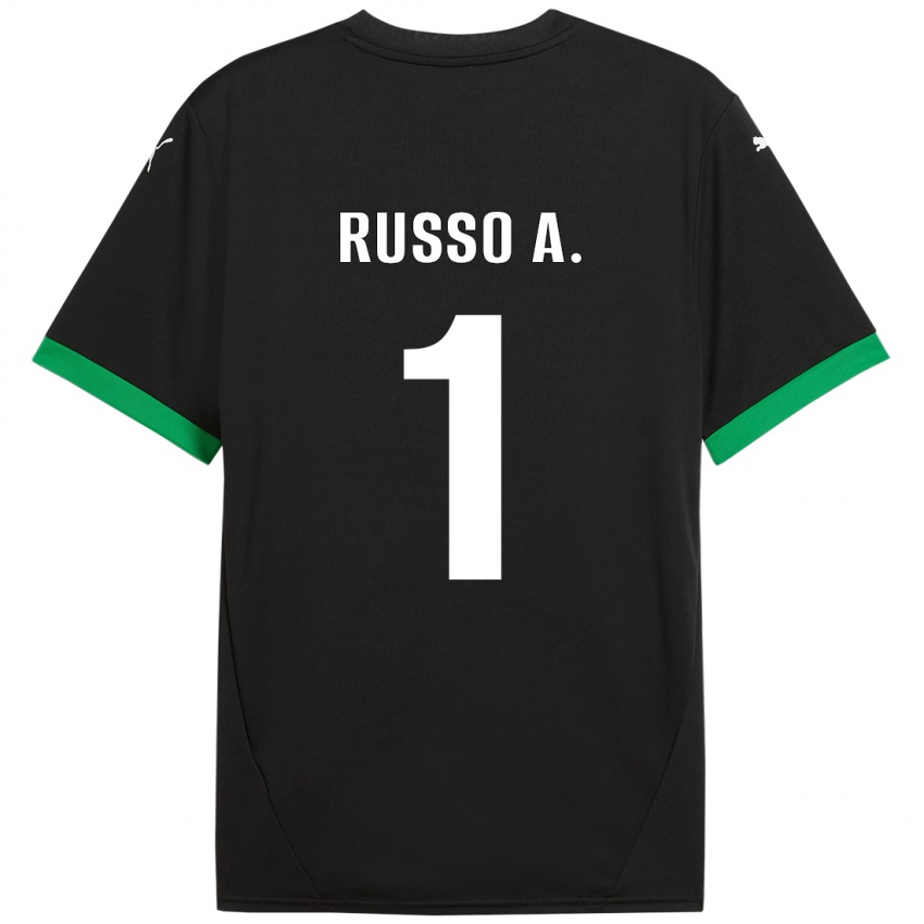 Børn Alessandro Russo #1 Sort Mørkegrøn Hjemmebane Spillertrøjer 2024/25 Trøje T-Shirt