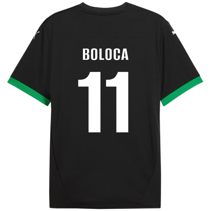 Børn Daniel Boloca #11 Sort Mørkegrøn Hjemmebane Spillertrøjer 2024/25 Trøje T-Shirt