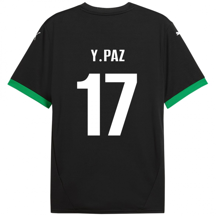 Børn Yeferson Paz #17 Sort Mørkegrøn Hjemmebane Spillertrøjer 2024/25 Trøje T-Shirt