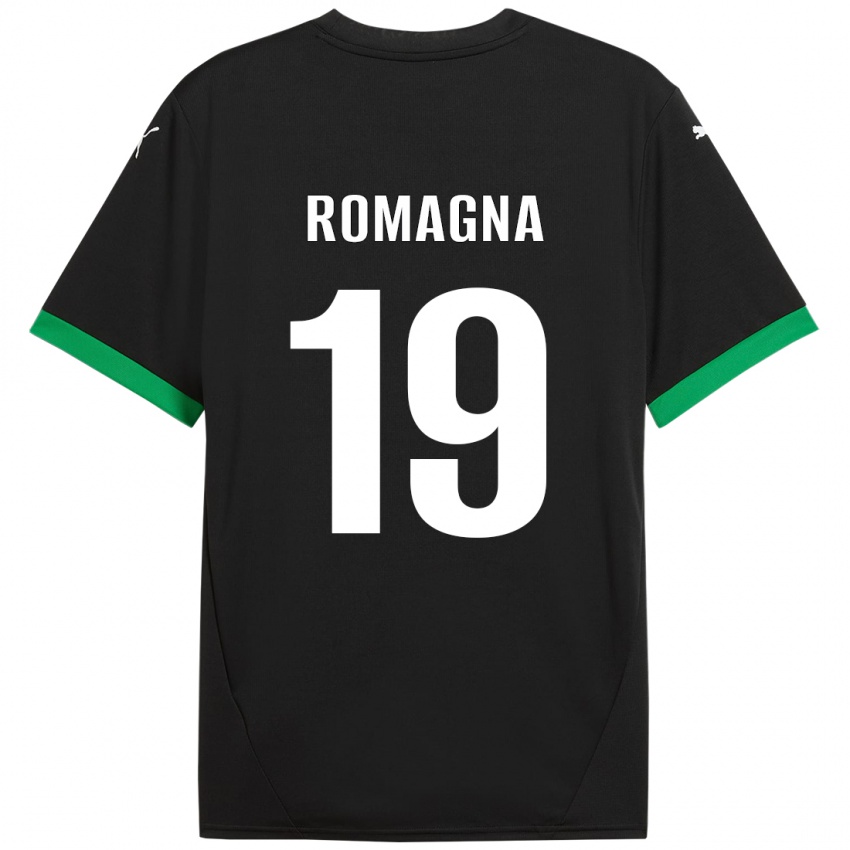 Børn Filippo Romagna #19 Sort Mørkegrøn Hjemmebane Spillertrøjer 2024/25 Trøje T-Shirt