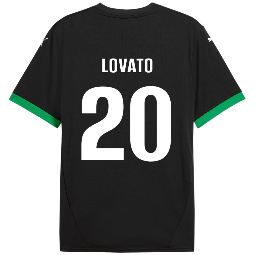 Børn Matteo Lovato #20 Sort Mørkegrøn Hjemmebane Spillertrøjer 2024/25 Trøje T-Shirt