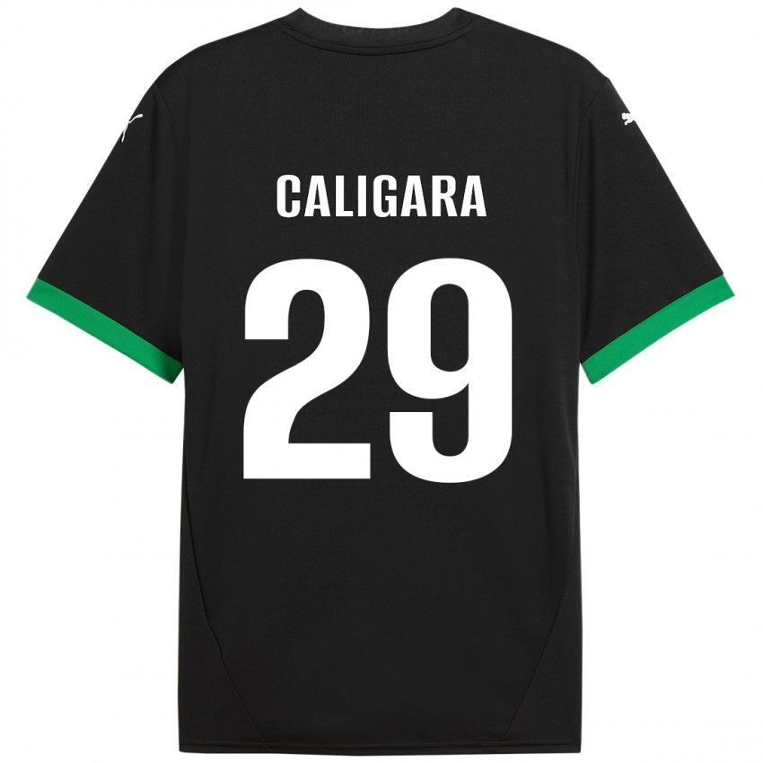 Børn Fabrizio Caligara #29 Sort Mørkegrøn Hjemmebane Spillertrøjer 2024/25 Trøje T-Shirt