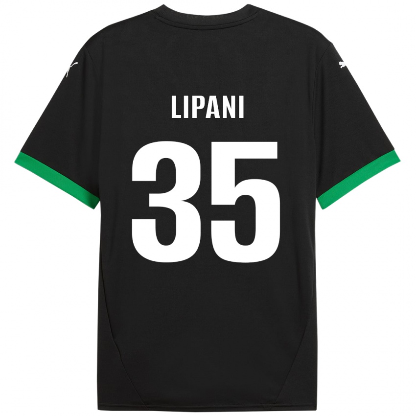 Børn Luca Lipani #35 Sort Mørkegrøn Hjemmebane Spillertrøjer 2024/25 Trøje T-Shirt