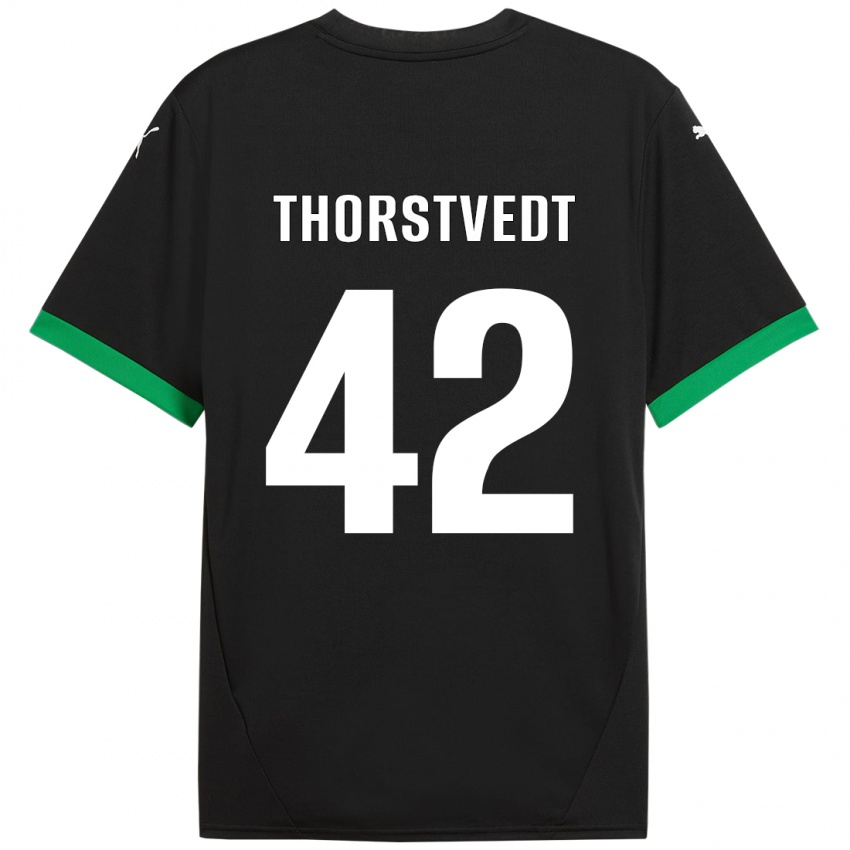 Børn Kristian Thorstvedt #42 Sort Mørkegrøn Hjemmebane Spillertrøjer 2024/25 Trøje T-Shirt