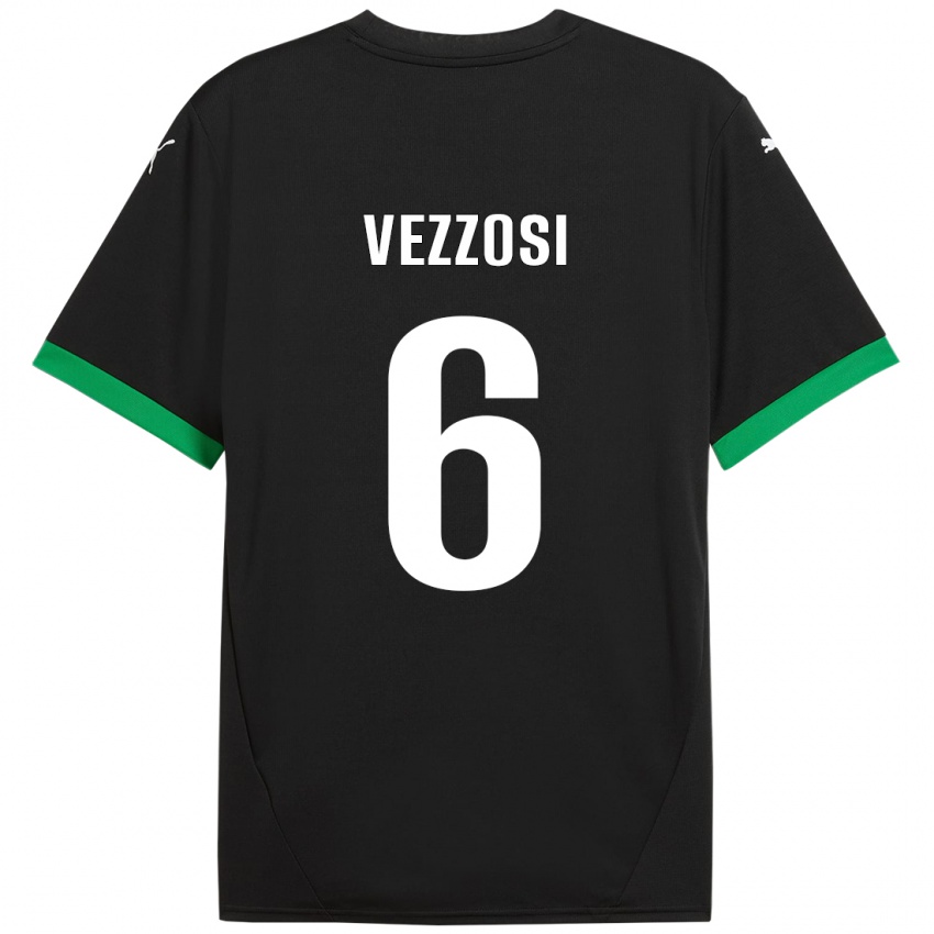 Børn Giorgio Vezzosi #6 Sort Mørkegrøn Hjemmebane Spillertrøjer 2024/25 Trøje T-Shirt