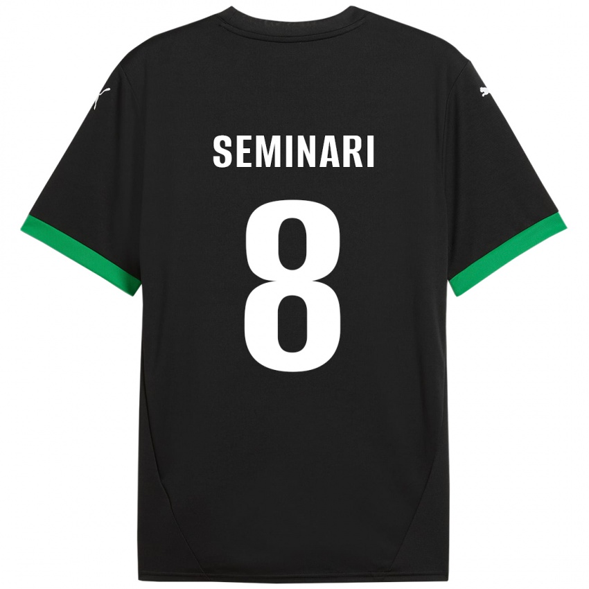 Børn Giacomo Seminari #8 Sort Mørkegrøn Hjemmebane Spillertrøjer 2024/25 Trøje T-Shirt