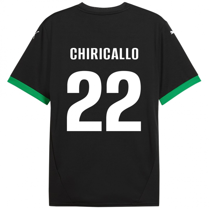 Børn Giovanni Chiricallo #22 Sort Mørkegrøn Hjemmebane Spillertrøjer 2024/25 Trøje T-Shirt