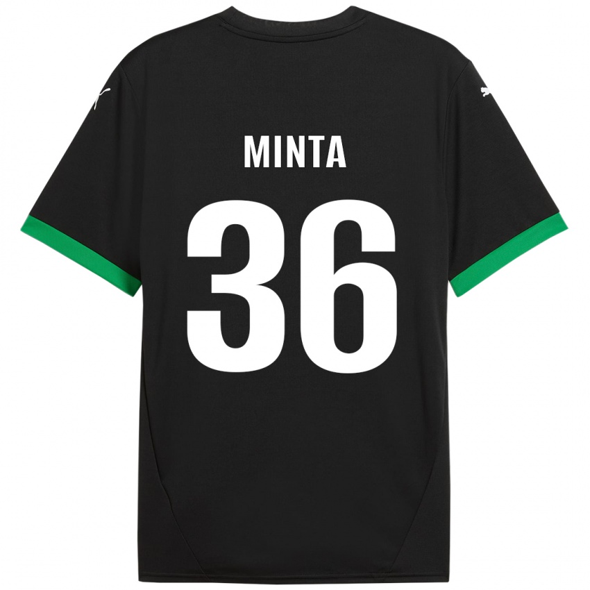 Børn Amoako Minta #36 Sort Mørkegrøn Hjemmebane Spillertrøjer 2024/25 Trøje T-Shirt