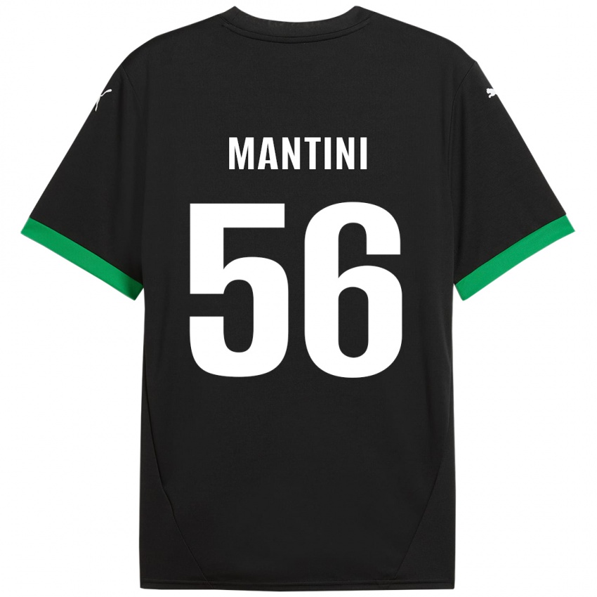 Børn Raffaele Mantini #56 Sort Mørkegrøn Hjemmebane Spillertrøjer 2024/25 Trøje T-Shirt