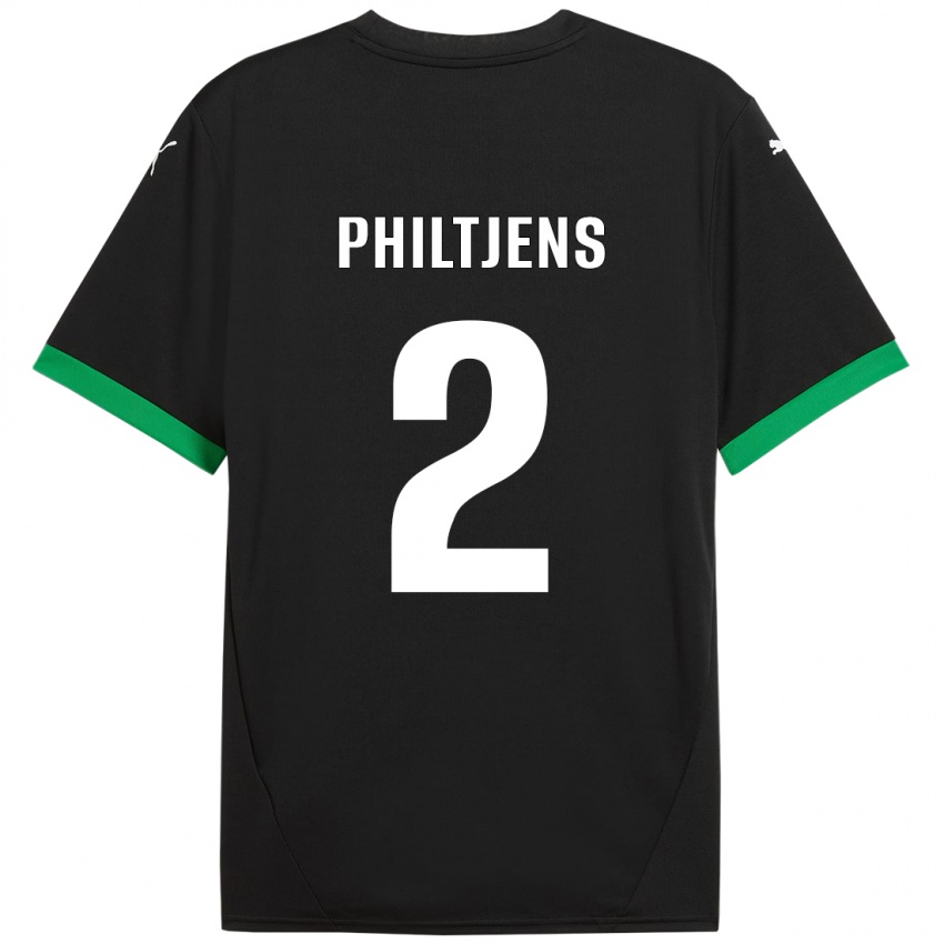 Børn Davina Philtjens #2 Sort Mørkegrøn Hjemmebane Spillertrøjer 2024/25 Trøje T-Shirt