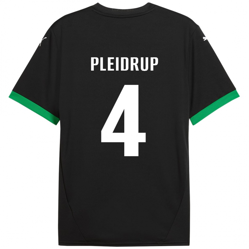 Børn Caroline Pleidrup #4 Sort Mørkegrøn Hjemmebane Spillertrøjer 2024/25 Trøje T-Shirt