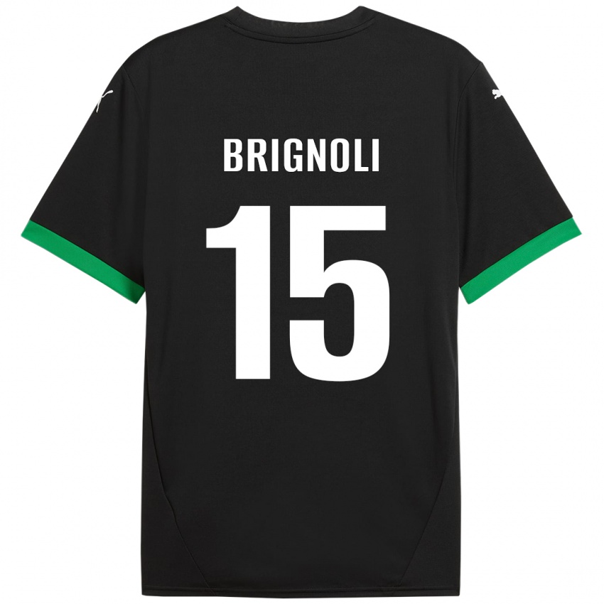 Børn Benedetta Brignoli #15 Sort Mørkegrøn Hjemmebane Spillertrøjer 2024/25 Trøje T-Shirt