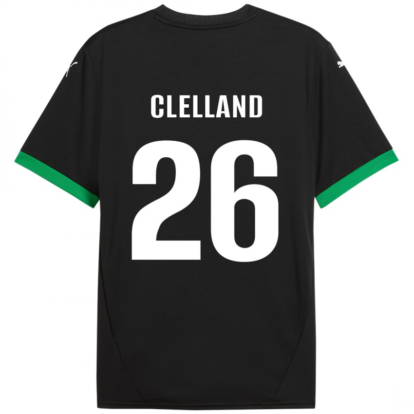 Børn Lana Clelland #26 Sort Mørkegrøn Hjemmebane Spillertrøjer 2024/25 Trøje T-Shirt