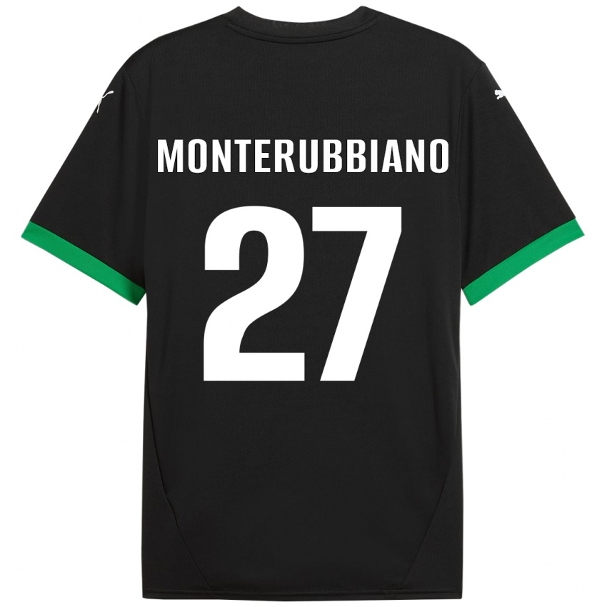 Børn Valeria Monterubbiano #27 Sort Mørkegrøn Hjemmebane Spillertrøjer 2024/25 Trøje T-Shirt