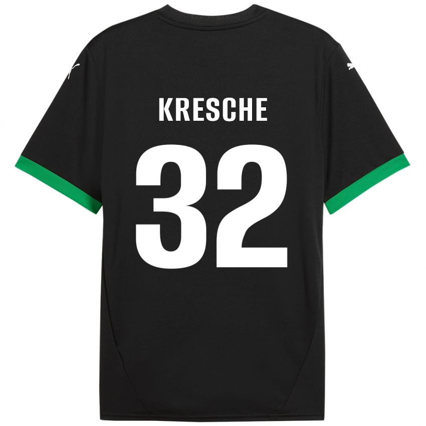 Børn Isabella Kresche #32 Sort Mørkegrøn Hjemmebane Spillertrøjer 2024/25 Trøje T-Shirt