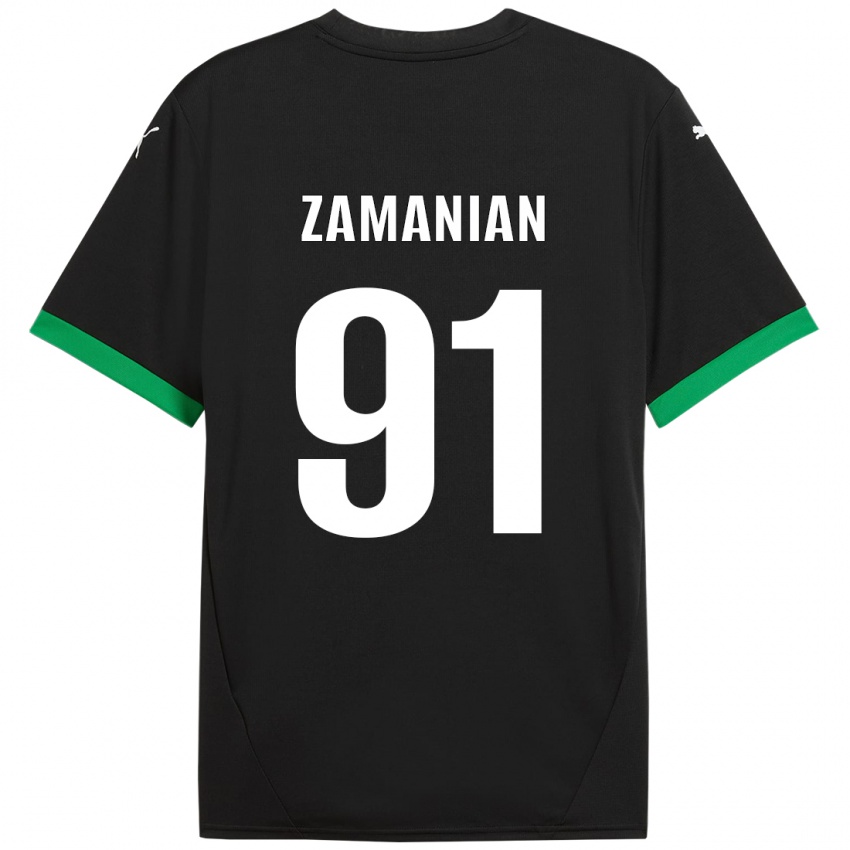 Børn Annahita Zamanian #91 Sort Mørkegrøn Hjemmebane Spillertrøjer 2024/25 Trøje T-Shirt