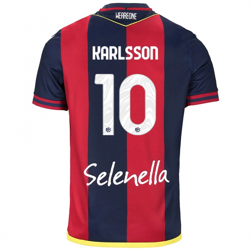 Børn Jesper Karlsson #10 Rød Kongeblå Hjemmebane Spillertrøjer 2024/25 Trøje T-Shirt