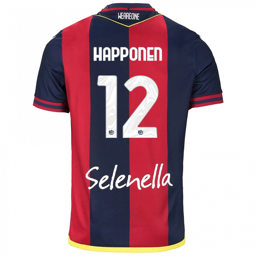 Børn Ukko Happonen #12 Rød Kongeblå Hjemmebane Spillertrøjer 2024/25 Trøje T-Shirt