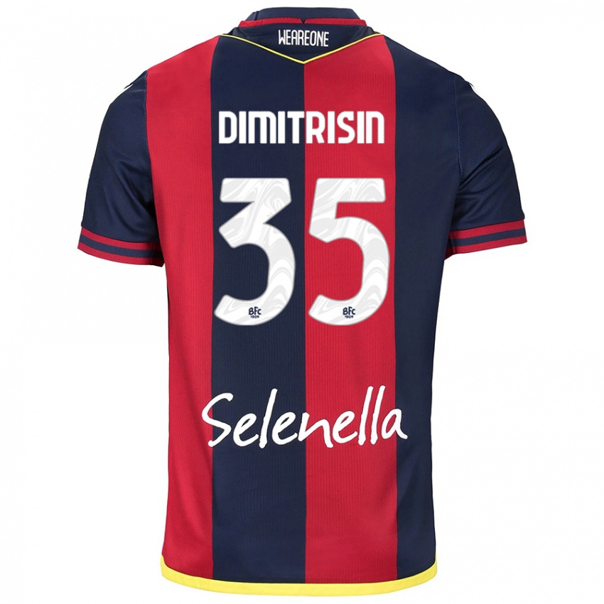 Børn Danila Dimitrișin #35 Rød Kongeblå Hjemmebane Spillertrøjer 2024/25 Trøje T-Shirt