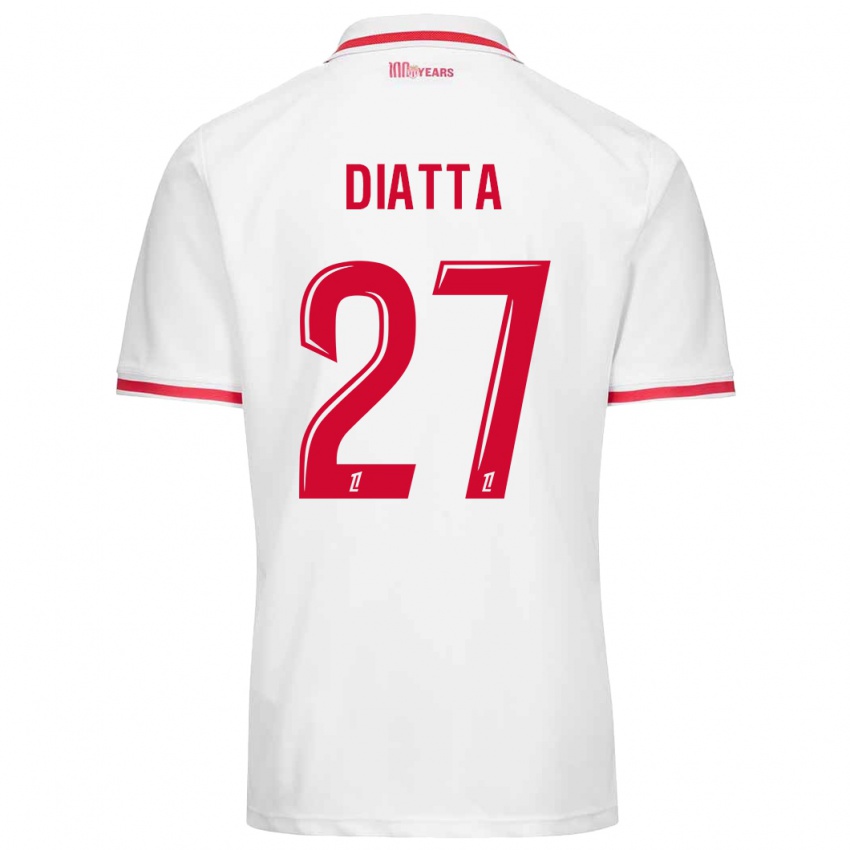 Børn Krépin Diatta #27 Hvid Rød Hjemmebane Spillertrøjer 2024/25 Trøje T-Shirt