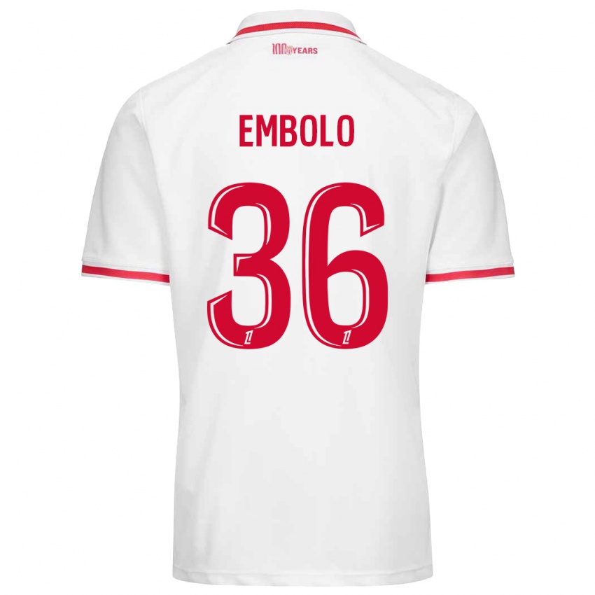 Børn Breel Embolo #36 Hvid Rød Hjemmebane Spillertrøjer 2024/25 Trøje T-Shirt