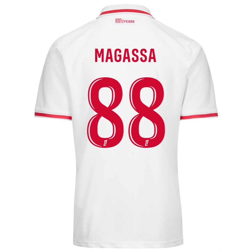 Børn Soungoutou Magassa #88 Hvid Rød Hjemmebane Spillertrøjer 2024/25 Trøje T-Shirt