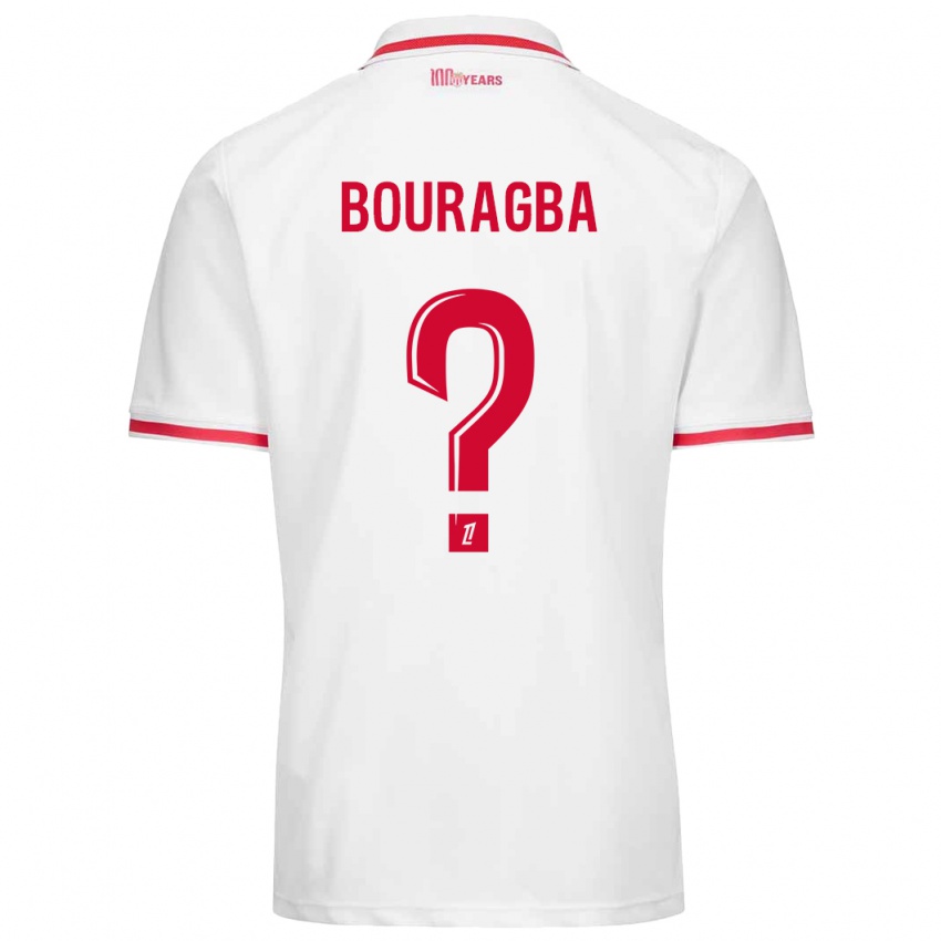 Børn Ouanis Bouragba #0 Hvid Rød Hjemmebane Spillertrøjer 2024/25 Trøje T-Shirt