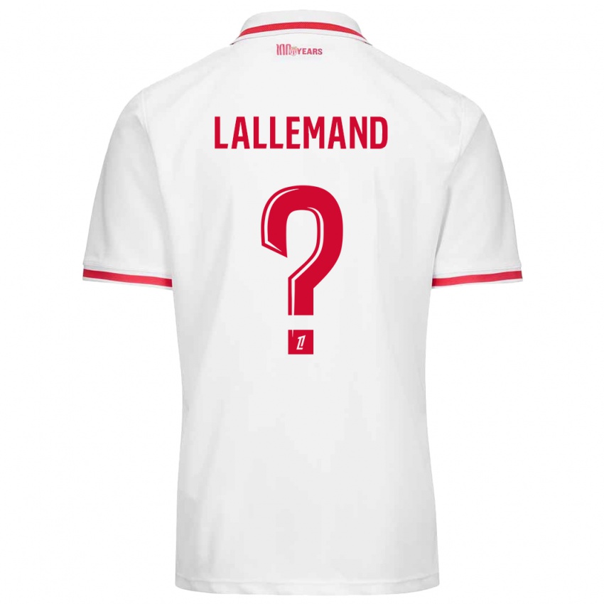 Børn Nassim Lallemand #0 Hvid Rød Hjemmebane Spillertrøjer 2024/25 Trøje T-Shirt