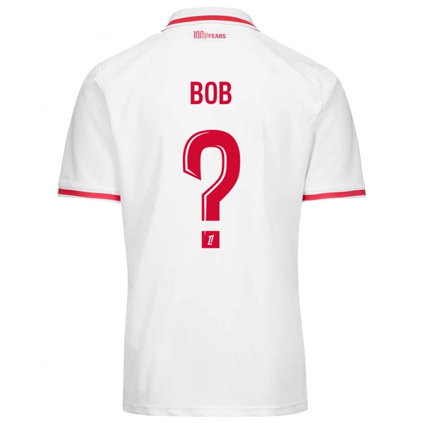 Børn Mohamed Bob #0 Hvid Rød Hjemmebane Spillertrøjer 2024/25 Trøje T-Shirt